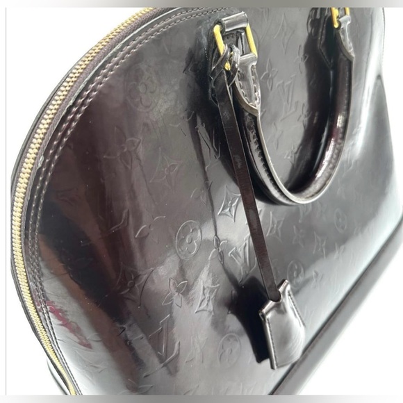 Louis Vuitton Amarante LV Logo Vernis Alma GM Satchel Handbag Shoulder Purse - Picture 9 of 16